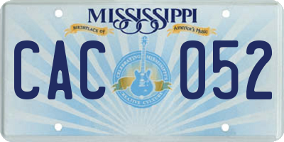 MS license plate CAC052
