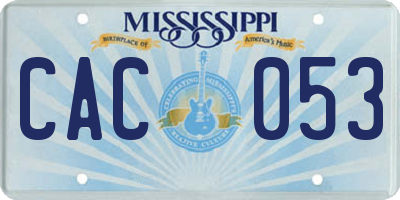 MS license plate CAC053