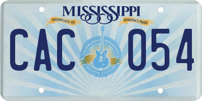 MS license plate CAC054