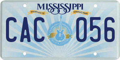 MS license plate CAC056