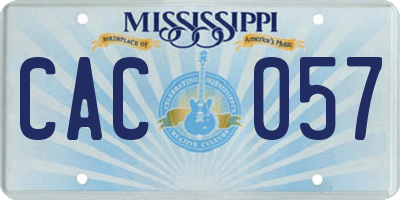 MS license plate CAC057