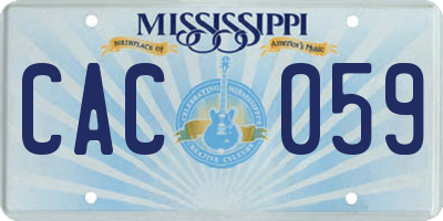 MS license plate CAC059