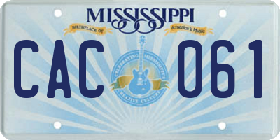 MS license plate CAC061