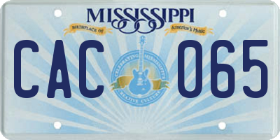 MS license plate CAC065