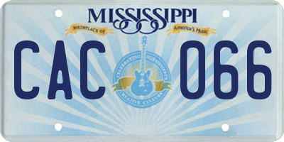 MS license plate CAC066