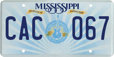 MS license plate CAC067