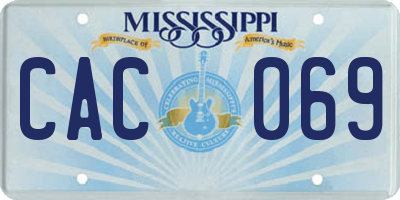 MS license plate CAC069