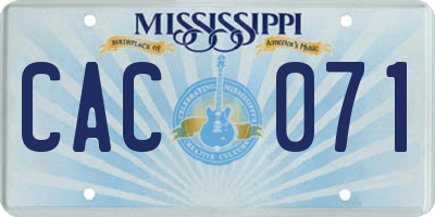 MS license plate CAC071