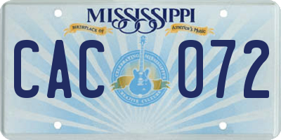 MS license plate CAC072