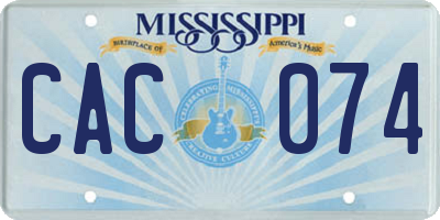 MS license plate CAC074