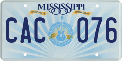 MS license plate CAC076