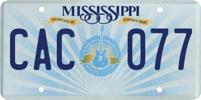 MS license plate CAC077