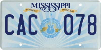 MS license plate CAC078