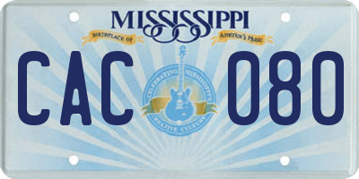 MS license plate CAC080