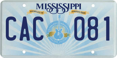 MS license plate CAC081