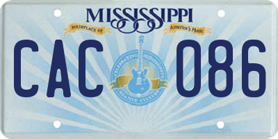 MS license plate CAC086