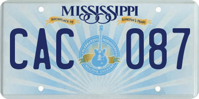 MS license plate CAC087