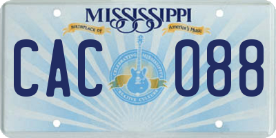MS license plate CAC088
