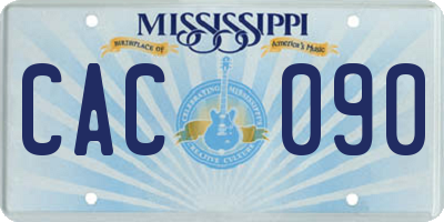 MS license plate CAC090
