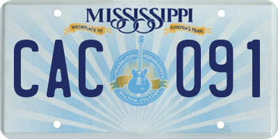 MS license plate CAC091