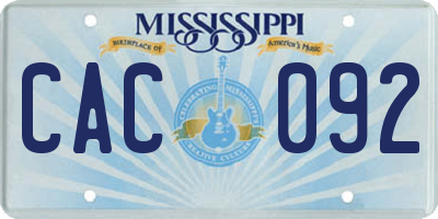 MS license plate CAC092