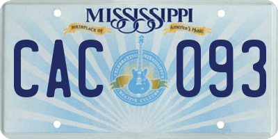 MS license plate CAC093