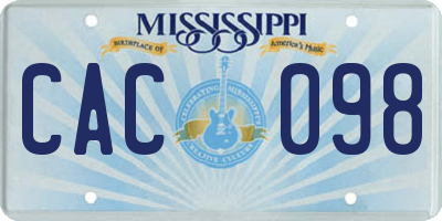 MS license plate CAC098