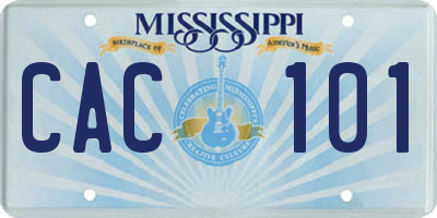 MS license plate CAC101