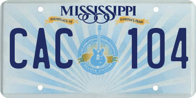 MS license plate CAC104