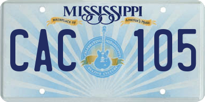 MS license plate CAC105