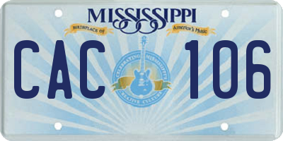 MS license plate CAC106