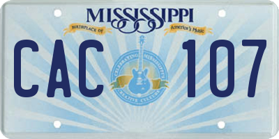 MS license plate CAC107