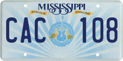 MS license plate CAC108