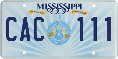 MS license plate CAC111