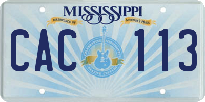 MS license plate CAC113