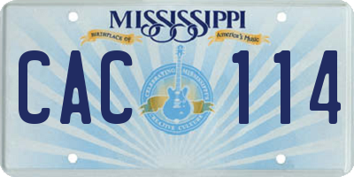 MS license plate CAC114