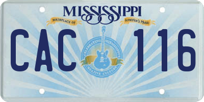 MS license plate CAC116
