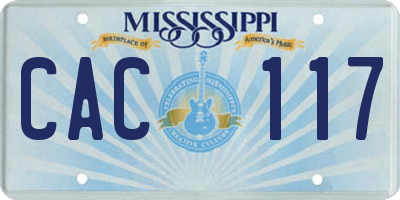 MS license plate CAC117