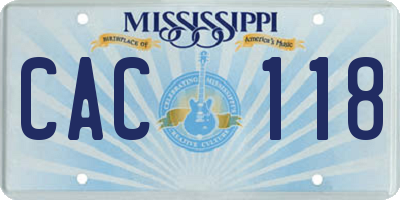 MS license plate CAC118