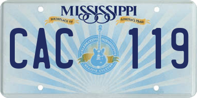 MS license plate CAC119