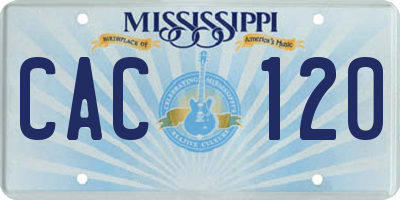 MS license plate CAC120