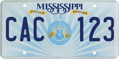 MS license plate CAC123