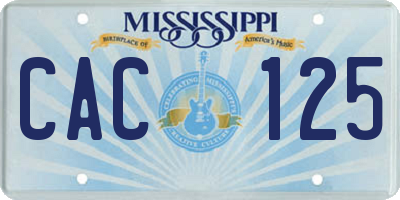 MS license plate CAC125