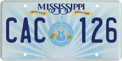 MS license plate CAC126
