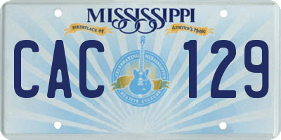 MS license plate CAC129