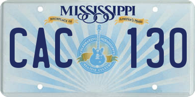 MS license plate CAC130