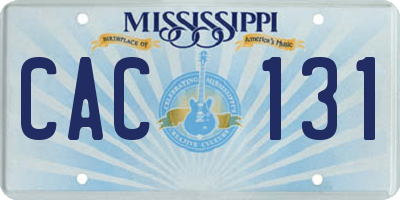 MS license plate CAC131