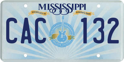 MS license plate CAC132