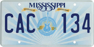 MS license plate CAC134