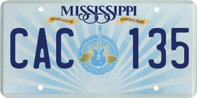 MS license plate CAC135